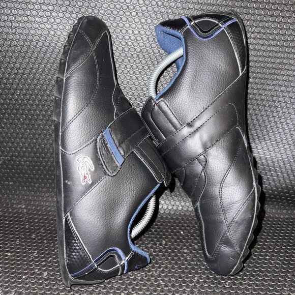Lacoste Swerve SU SPM Black Leather Blue Sport Book And Loop Shoes Men’s Size 10 - Picture 5 of 8